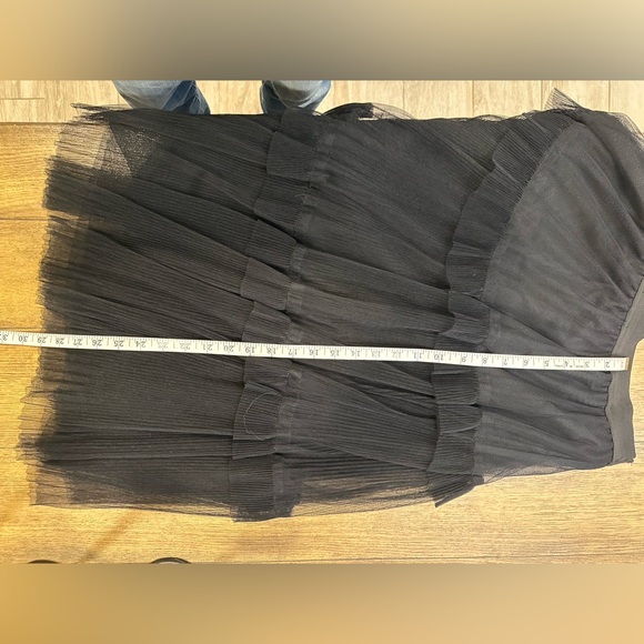 Black tiered tutu mesh midi length skirt elastic waist size L - Picture 7 of 8